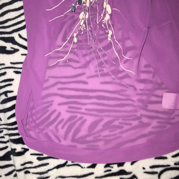 sheer beaded tank top with rhinestones and abstract floral details - Picture 7 of 7